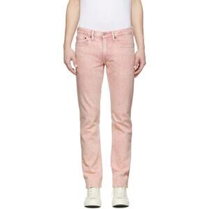 Levi's 511 Men's Slim Fit Pink Acid Wash Stretch Jeans - Size 36